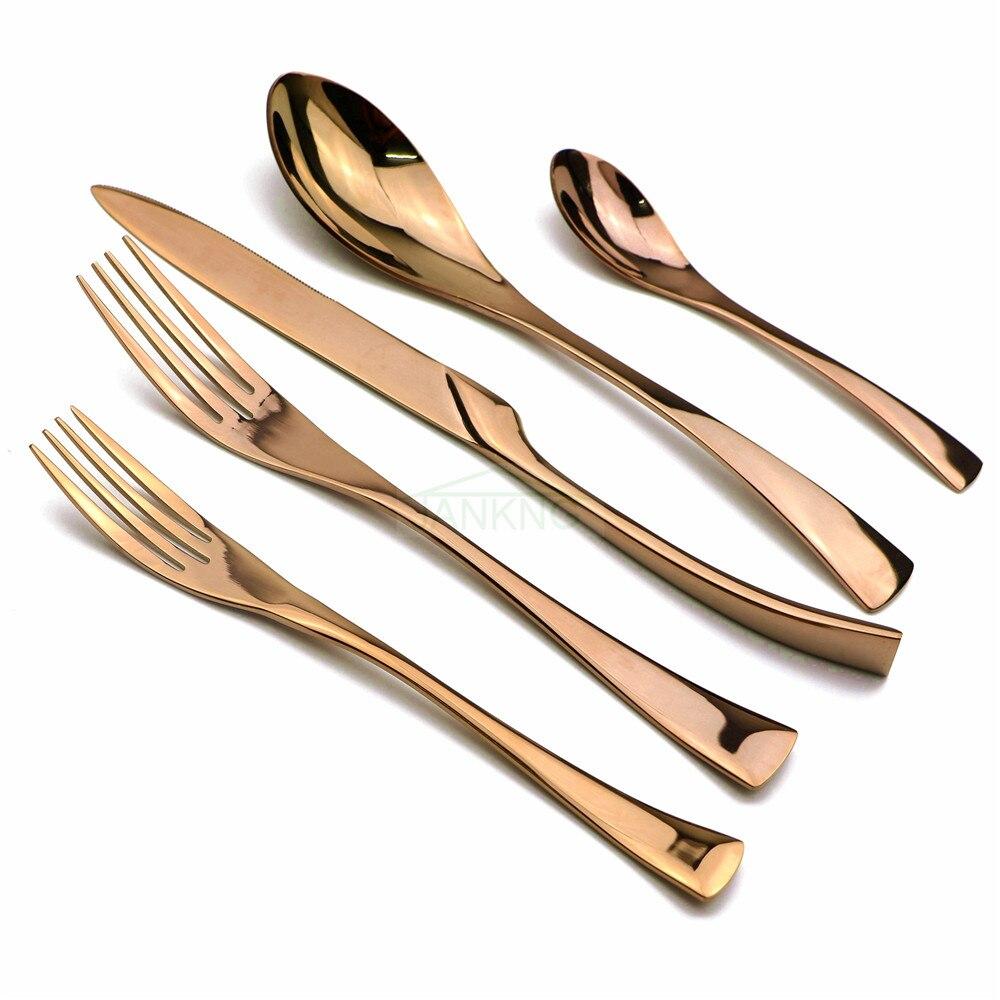 5 шт. посуда, набор посуды из нержавеющей стали 304, ежедневное использование, ужин, свадебные столовые приборы, нож, ложка, десертная вилка, чайная ложка