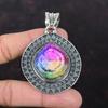 Rainbow Solar Quartz Druzy Pendant Dainty Gemstone Pendant Handmade Best Design Jewelry 925 Sterling Silver Pendant Vintage Pendant For Gift