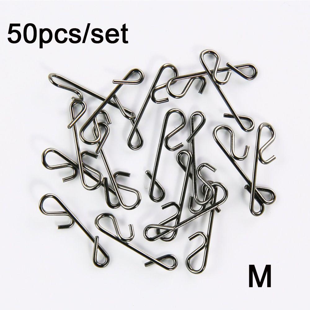 50 шт. Новые портативные прочные быстросъемные рыболовные подвесные застежки-карабины из нержавеющей стали, бочковые вертлюжки