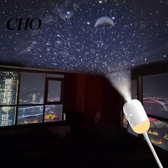Сказочный ночник 2-в-1 Звездный проектор с пленками, USB Светодиодная лампа проекции звездного неба для спальни, Мини Потолочный Настенный 360-градусный поворот