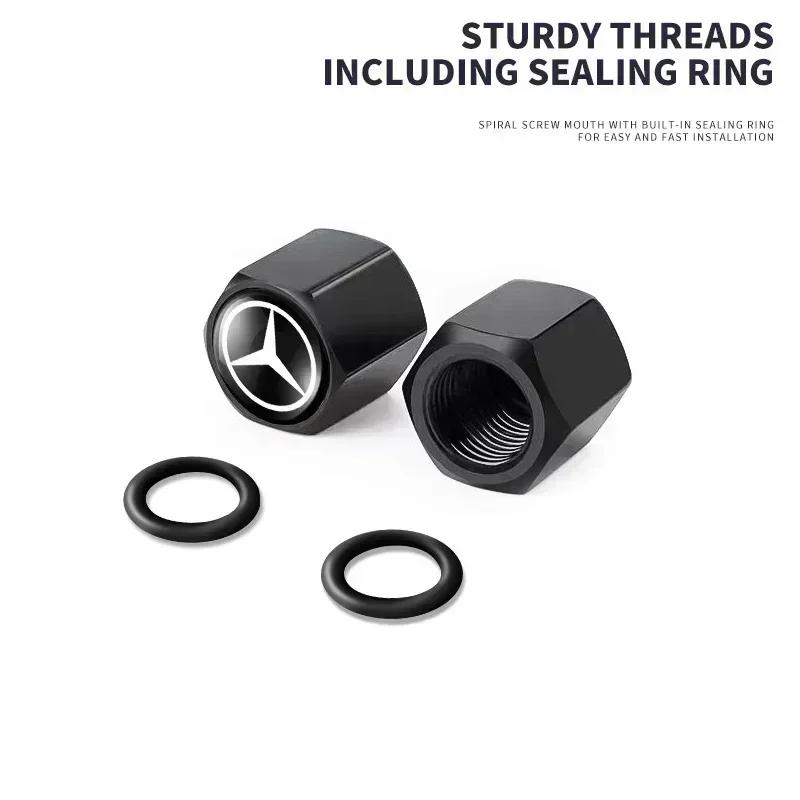 BVT1 GLA W212 2025 Car For Mercedes benz AMG Car Wheel Tire Air Valve Caps with Keychain For Mercedes Benz C180 C200 C260 C300 W108 W