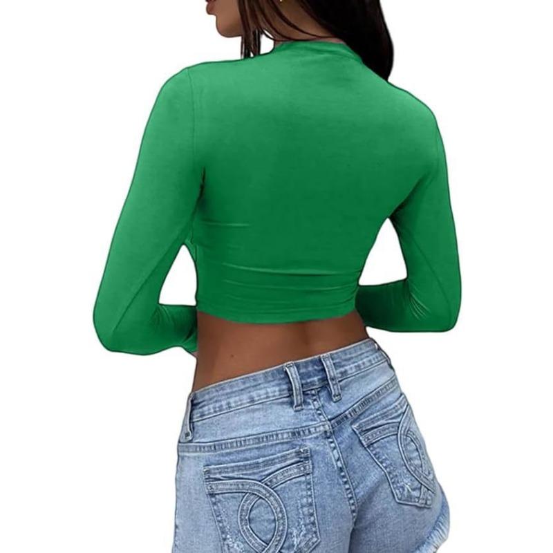 Женские модные повседневные весенне-осенние однотонные блузки и рубашки с круглым вырезом с длинными рукавами и принтом