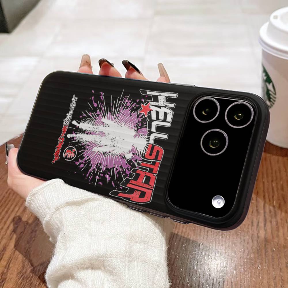 H-HellstarS Fashion Logo For IPhone 17 16 15 14 13 12 11 Pro Max Plus Pro Corrugated Shockproof Matte Phone Cover