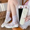 Модные носки для женщин Милые цветочные Белые Ретро кружевные Девичьи Сладкие носки Сетка Простые Женские Повседневные Сладкие Дышащие Носки Женские