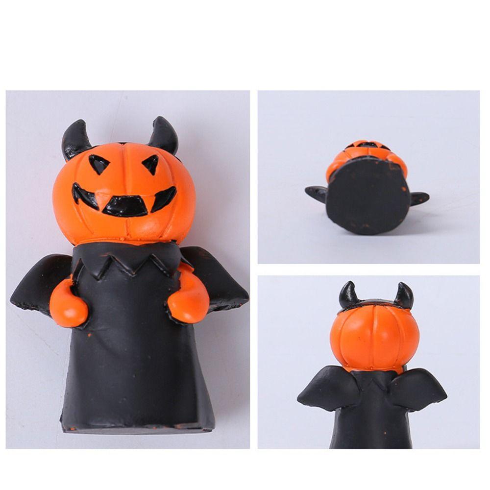 3Pcs/Set Durable Mini Devil Pumpkin Figurine Resin Halloween Ornament  Tabletop Decoration