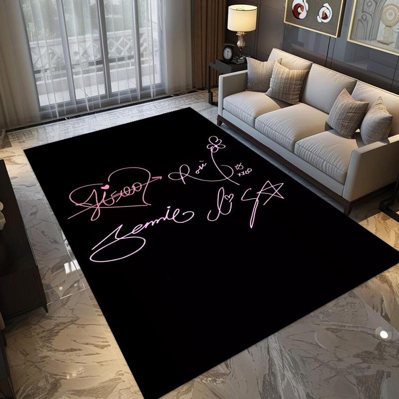 Blackpink Heartbeat Glow carpet printing Home Decor Dormitory decoration Room Christmas gifts