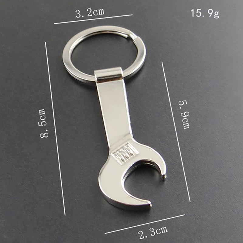 Eco-Friendly Silver Wrench Portable Wrench Bottle Opener Keychain
