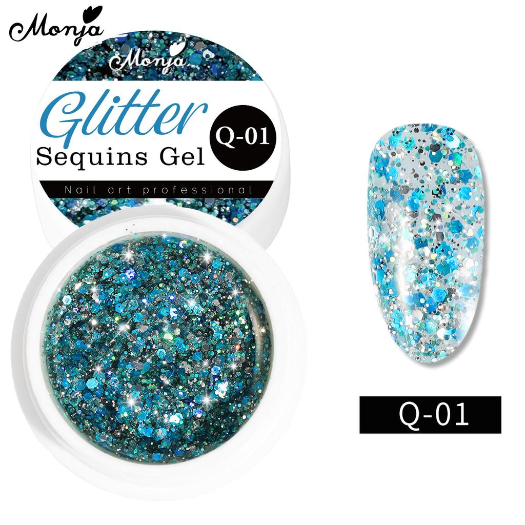 monja 5 мл/банка гель для ногтей Звездный УФ-лак сияющий блеск Светоотражающие блестки отмачиваемый лак для салона DIY Маникюр Рисунок Инструменты для дизайна