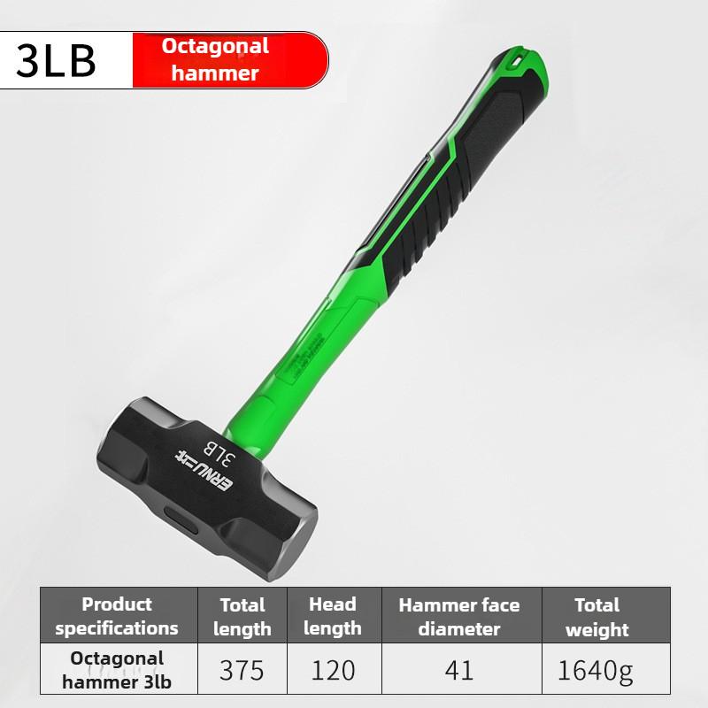 2LB-12LB Sledge Hammer Heavy Duty Octagonal Hammer Multi-functional Construction Wall Remover Hammers High Carbon Steel Tools