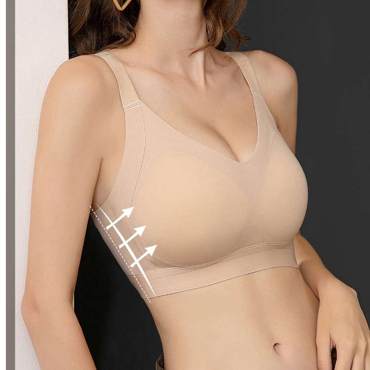 Высококачественный бесшовный спортивный бюстгальтер для женщин: Присборенный, тонкий, без оправы, регулируемый — идеально подходит для большой груди и обеспечивает боковую поддержку