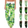 Women's Comfy Pajama Pants Pocket St. Patrick's Day Print Drawstring Wide Leg Pants