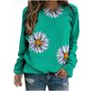 2024 European  American Women's Daisy Flower 3D Printed Round Neck Casual Fashionable Raglan Top T-Shirt