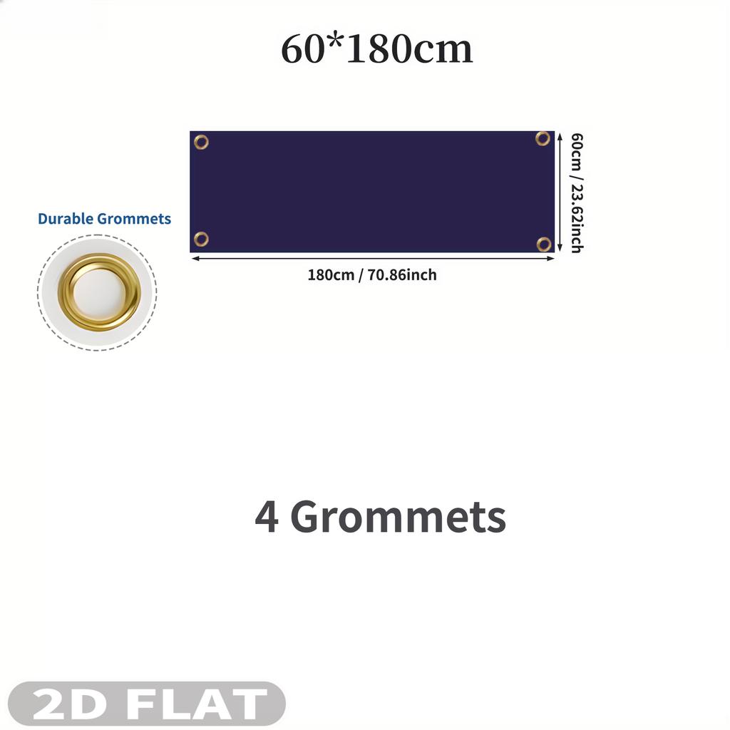 2D Плоский 1 шт. Индивидуальный Длинный баннер - Односторонний Баннер, Персонализированный с Любым Дизайном/Текстом/Логотипом, Прочный Полиэстеровый Баннер