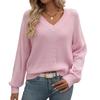 Autumn and Winter Women's Sweater Hollow V-neck Long-sleeved Fashion Sweater