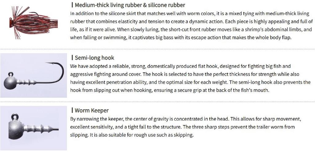 OSP Rubber Jig Zero Three Hunts Strong Hook 9 Grams GS-16 (3523)