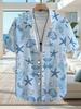 Hawaiian Ocean Beach Style Print Short Sleeve Shirt, Men'S Casual, Button-Up, Short Sleeve Shirt