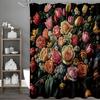 Spring Colorful Flower Shower Curtain, Bathroom Decorative Shower Curtain, Waterproof Shower Curtain with Hooks