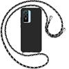 Adjustable Cord Case for Vivo Y76 5G - E.F.CONNECTION - Black - Soft Silicone - Ultra Slim Shockproof