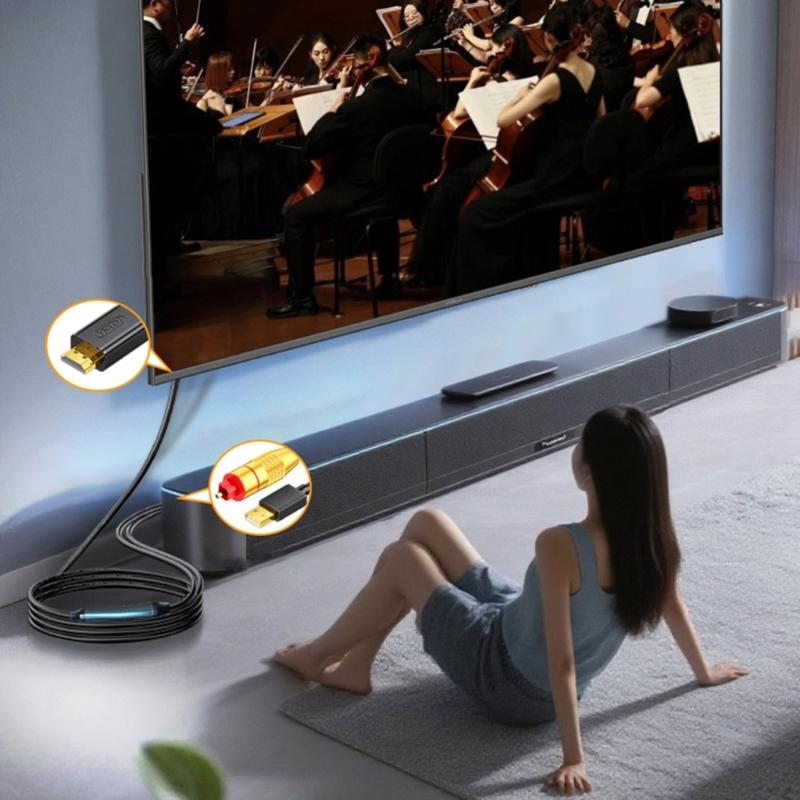 HDTV RCA Порт Композитный в Оптоволоконную Передающую Линию 1.5м Позолоченные Разъемы для Дисплеев Медиа-Плееров и Игровых Консолей Превосходный Вывод