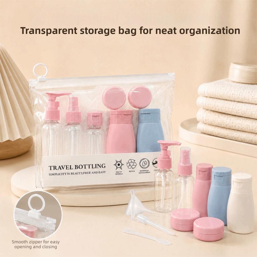 Portable Travel Bottles Set Convenient Pump Spray Jars Premium Cosmetic Containers Body Wash