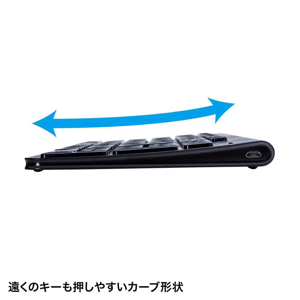 Клавиатура Sanwa Supply беспроводная USB-подключение перезаряжаемая тонкая черная Type-C SKB-WL31CBK