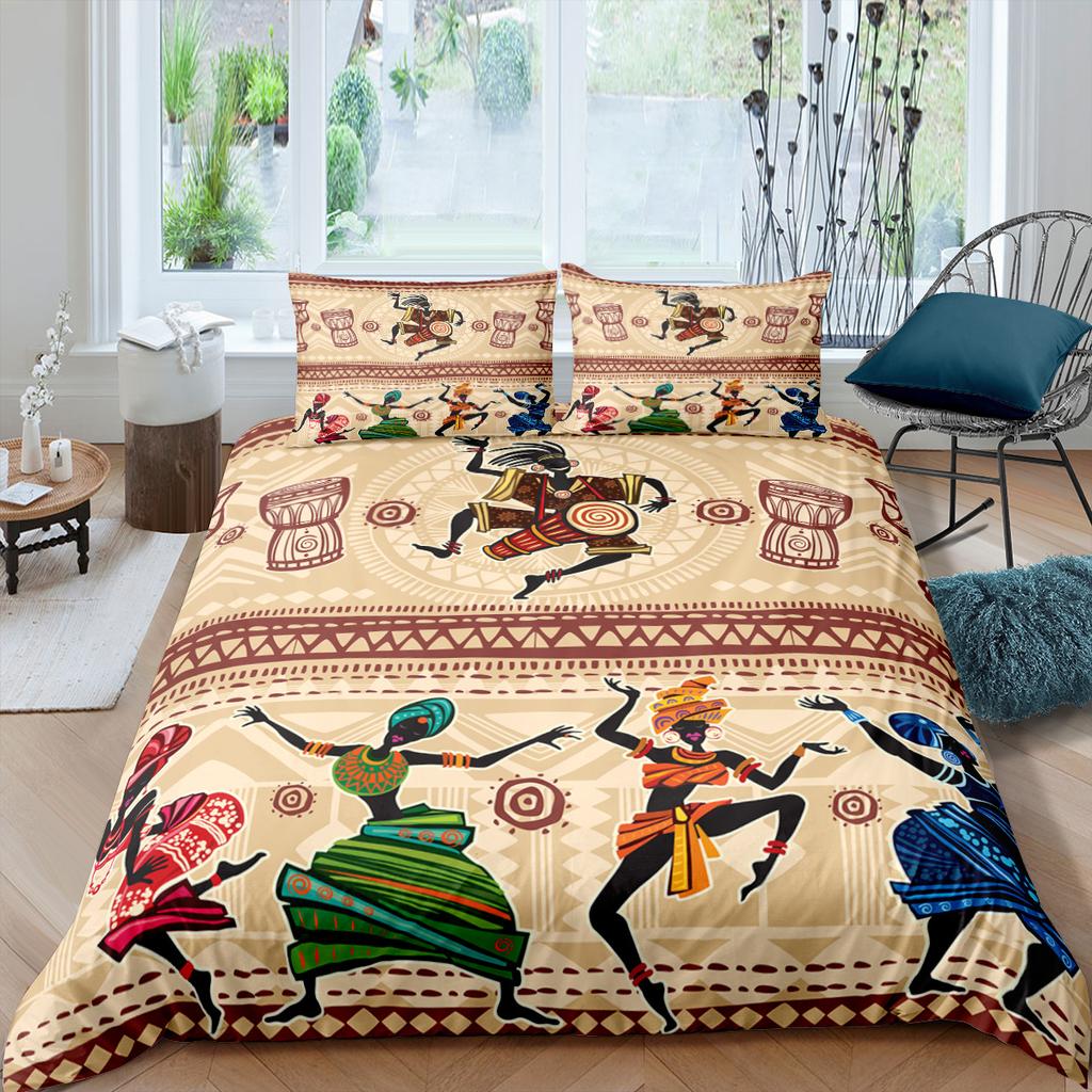 Комплект постельного белья с изображением египетских пирамид, комплект постельного белья в племенном стиле Древнего Египта, винтажный уникальный экзотический стиль, полиэстеровое одеяло для ребенка