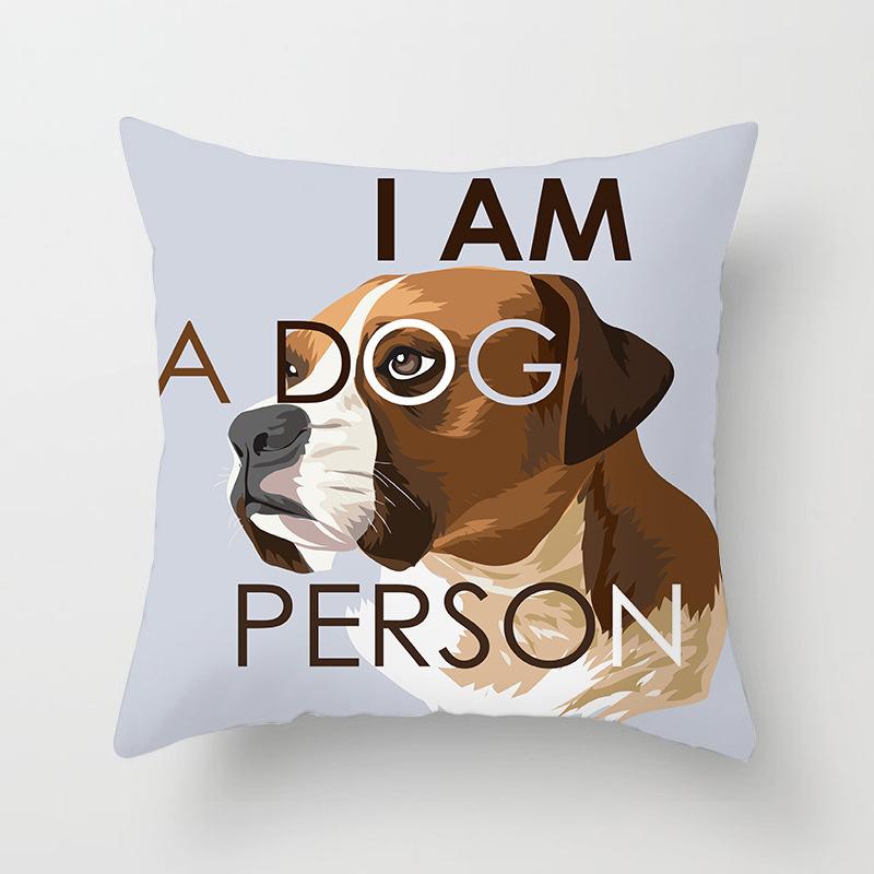 Мультяшный геометрический милый чехол для подушки с собакой и кошкой, наволочка для дома, гостиной, украшения дивана, наволочка