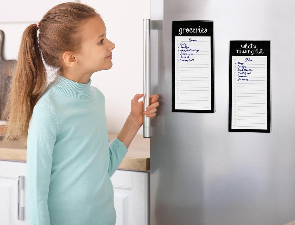 Inkdotpot Pack of 3 Magnetic Fridge To-Do List Notepads- Magnetic Memo Pads For Refrigerator- (50 Sheets