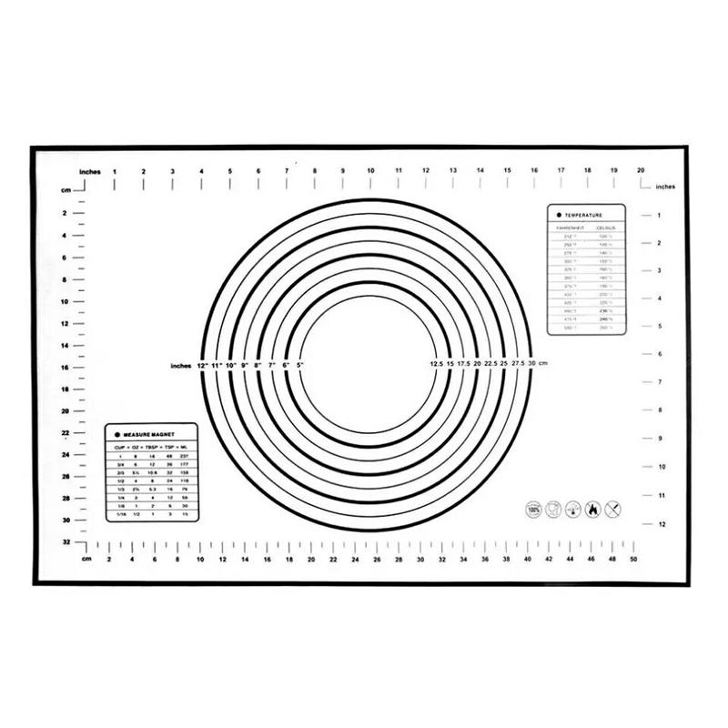 Силиконовый коврик для выпечки, большой коврик для выпечки, антипригарный коврик для замешивания и раскатывания теста, формочки для выпечки с мерками, формы для выпечки