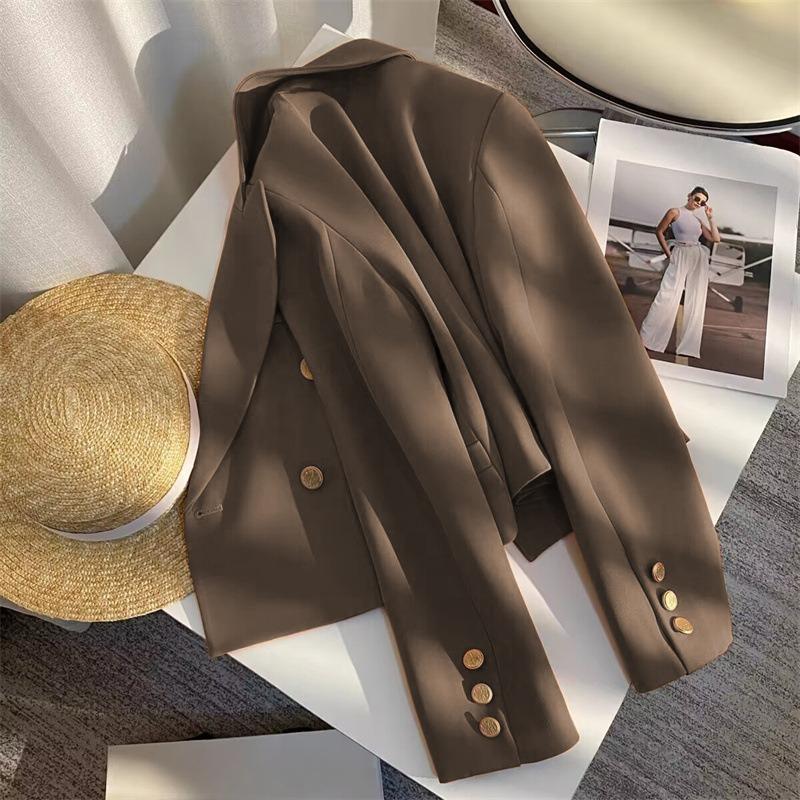 Однотонный короткий пиджак пиджак для женщин универсальный модный офисный пиджак уличный женский повседневный пиджак костюм