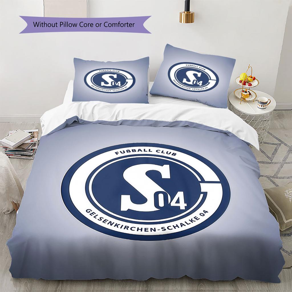 Schalke logo Bedding Quilt Set Quilt Cover Pillowcase Home Decoration Birthday Gift (1 * duvet cover + 2 * pillowcase, without core)