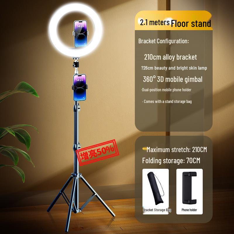 2025 Mobile Phone Streaming Stand with Fill Light for Live, Selfie, and Desktop Beauty Shots