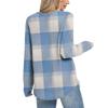 Женский повседневный топ свободного кроя с круглым вырезом и длинными рукавами в клетку