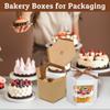 WTEMPO 4 шт. индивидуальные коробки для выпечки с прозрачным окном контейнеры для кексов конфеты печенье макароны крафт-бумага коробки для угощений подарочные коробки
