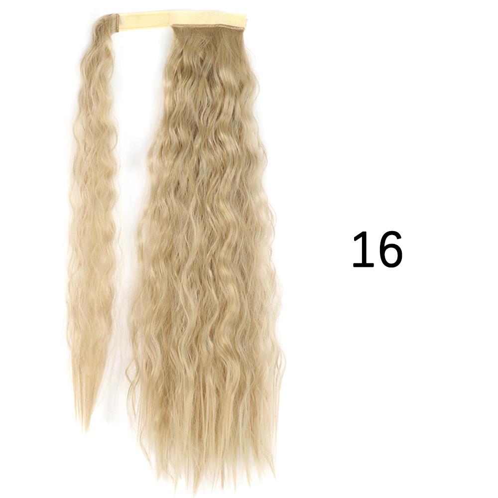 MISS WIG Synthetic Long Wavy Ponytail Hairpiece Natural Blonde Brown Wrap Around Hair Extensions for Women