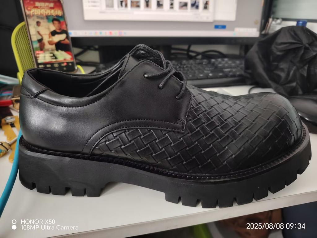 Кожаные мужские туфли с большой головой, новые кожаные туфли с круглым носком на платформе, повседневные, трендовые, деловые, на шнуровке, кроссовки, дерби