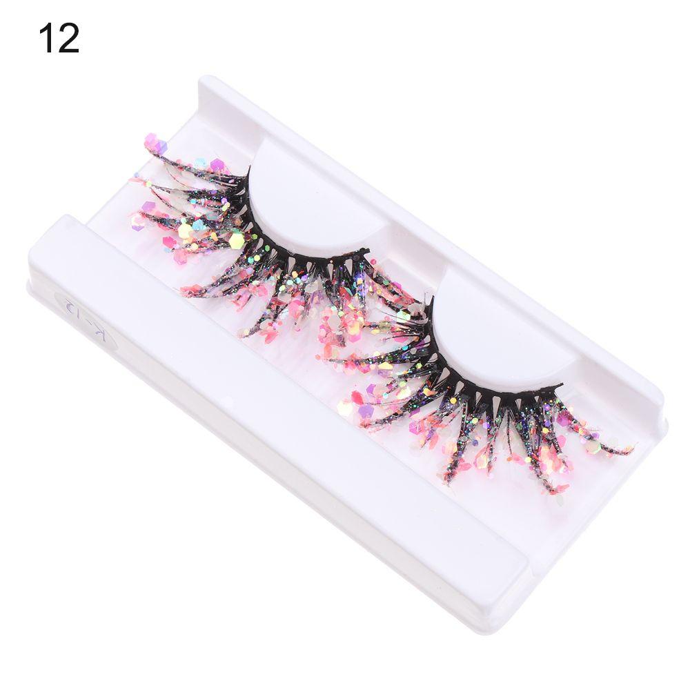 Sequin Glitter Powder Color Luminous Fake Lashes 3D False Eyelashes Nude Makeup Makeup Supplies