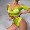 New Women's Fashion Sexy Neck Hanging Netwear Body Stocking Lingerie Sets