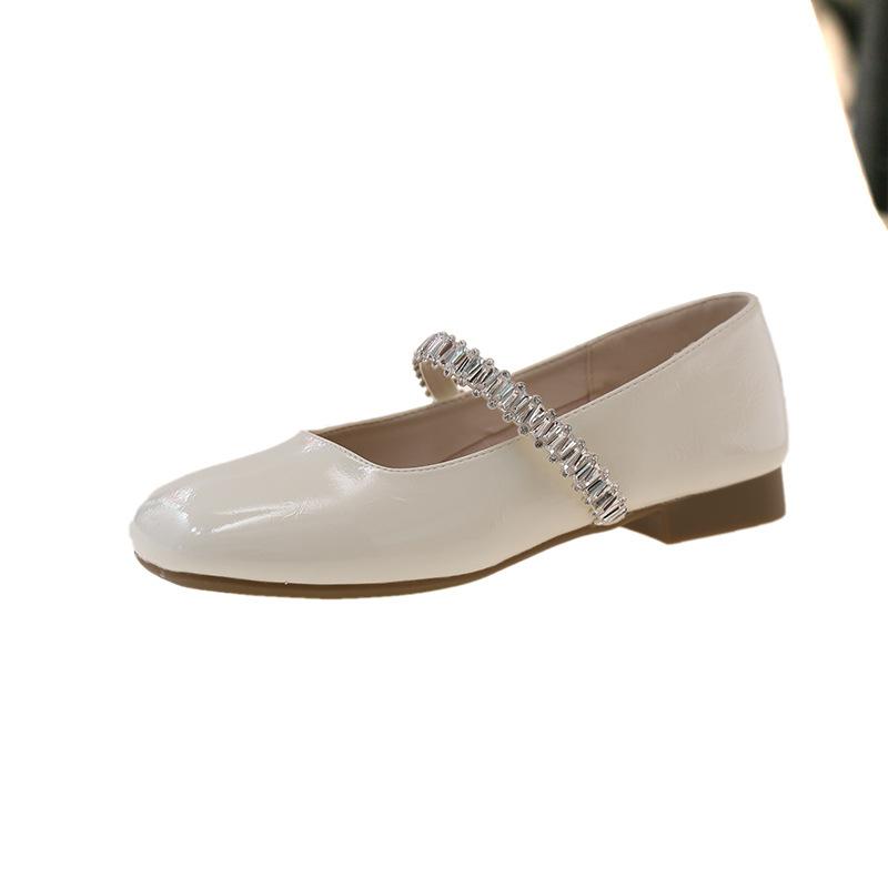 2025 Женские Новые Популярные Туфли с Квадратным Носком и Мелким Вырезом, Цветочной Перемычкой-Слинг, Мягкой Подошвой, Нескользящие, Низкие, Одинарные, Туфли на Высоком Каблуке