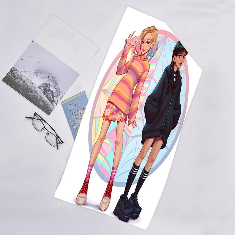 1pc Addams Family Wednesday6 Beach Towel, Sports Cape, Beach and Seaside Swimming Pool Equipment, Fashion Pattern, Rectangular, Travel Essentials