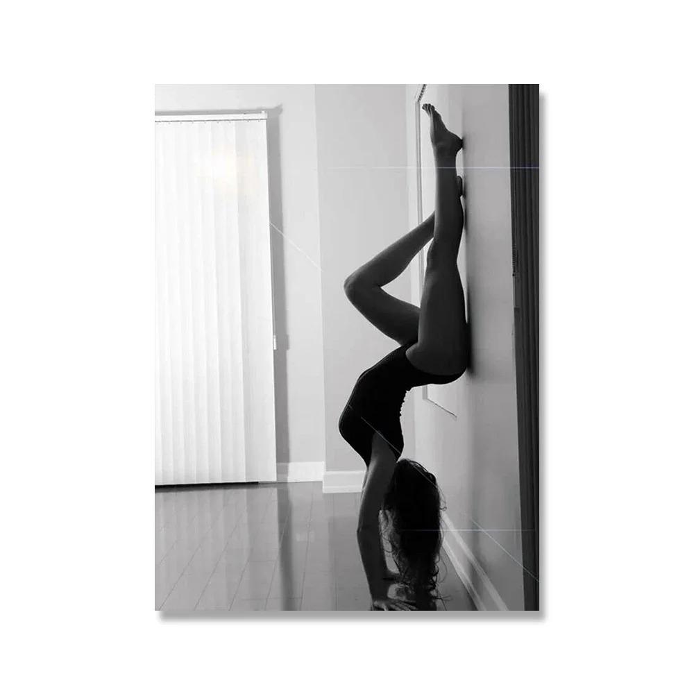 Black White Angel Wings Fashion Poster Nude Woman Wine Glass Canvas Print Painting Sexy Beautiful Girl Vintage Picture Home Deco