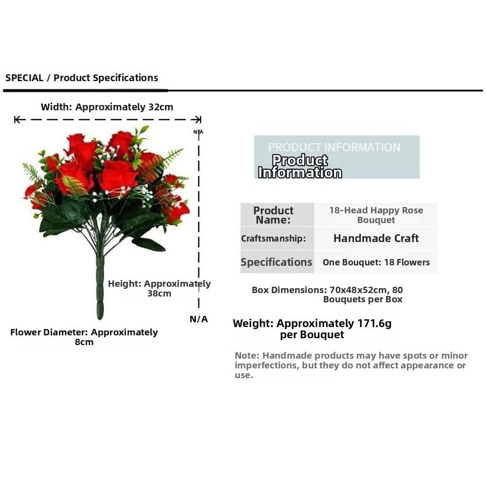 18 Heads Real Happy Lucky Flower 8 Colors Crystal Grass Bouquet  Home Decorative