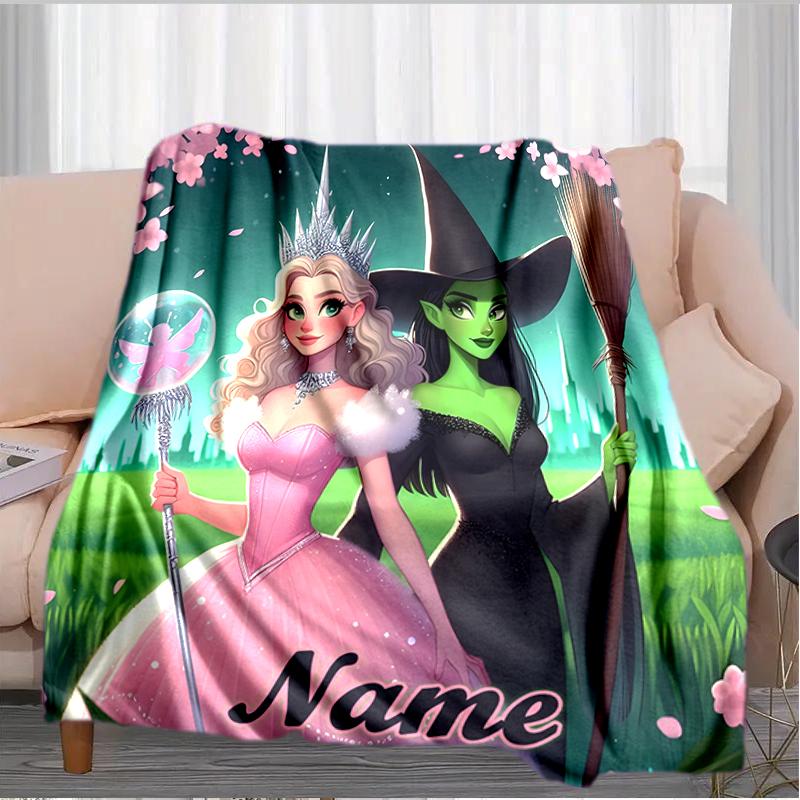1PC Custom Name "Magic Friendship" flannel blanket versatile,all-season throw suitable for the living room,bedroom,camping,travel,and gift