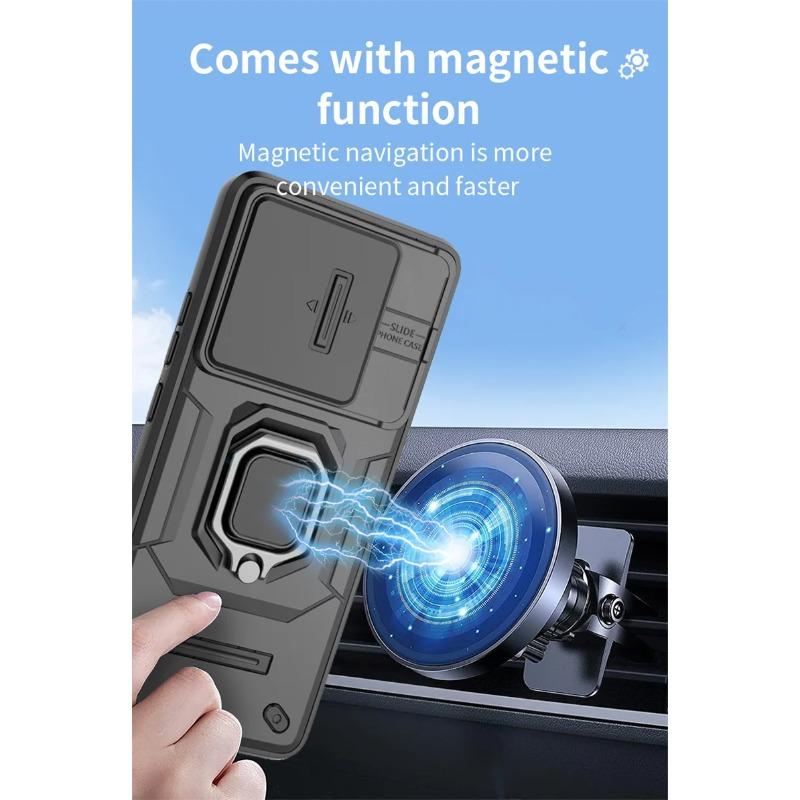 Для Poco M6 4G чехол магнитное кольцо бронированные чехлы для телефонов Poco M6 M 6 6M PocoM6 4G 6.79" защита камеры задняя крышка Fundas