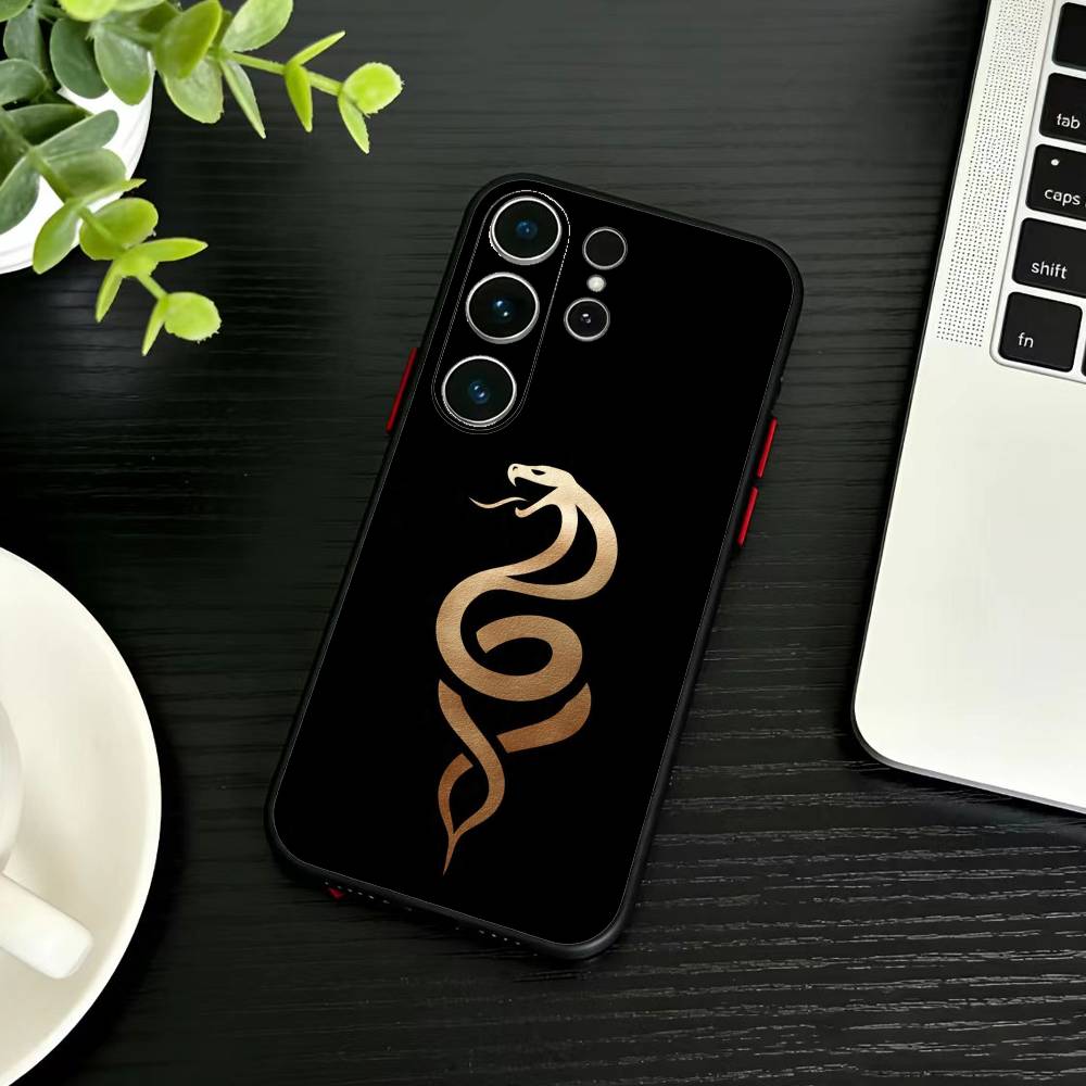 Классический чехол-змея для Samsung S26, S25, S24, S23, S22, S21, S20, Plus, Fe, Lite, Другие Черный чехол