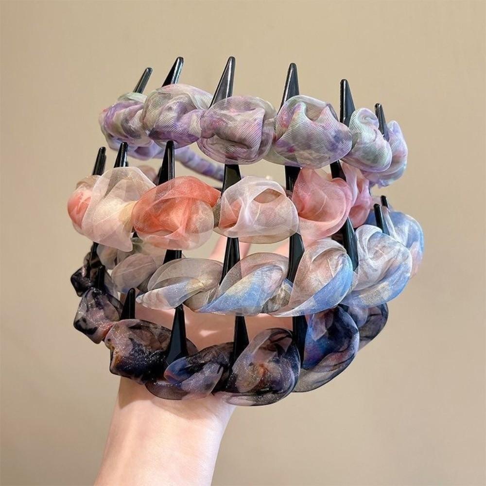 Pleated Hairband U Shape High Cranium Headband Elegant Hair Hoops Hair Accessories