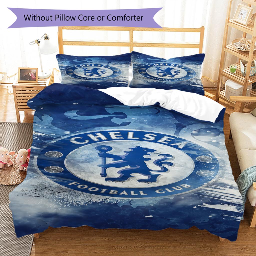 The Blues logo Pattern Bedding Quilt Set Quilt Cover Pillowcase Home Decoration Birthday Gift (1 * duvet cover + 2 * pillowcase, without core)