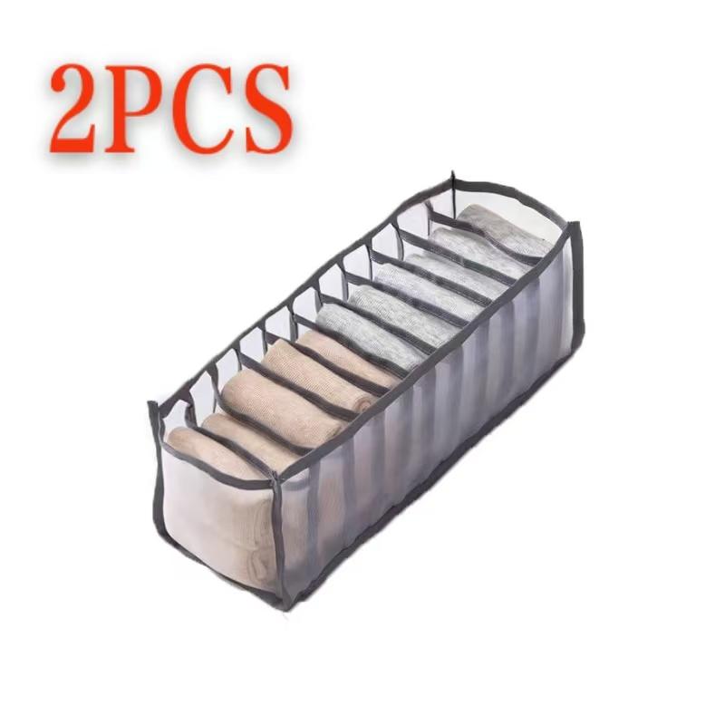 11-секционный складной ящик для хранения нижнего белья для дома, нейлоновый органайзер для хранения в общежитии, органайзер для бюстгальтера, дышащая сетчатая сумка