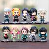 10pcs Tanjiro Figure Anime Kimetsu No Yaiba Shinobu Statue Mitsuri Action Figurine Table Decoration Desk Toy Gift