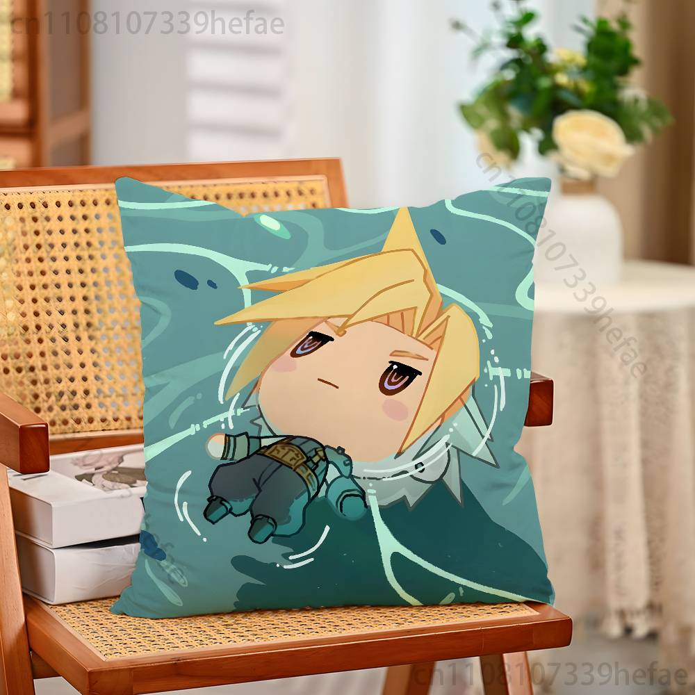 FFinal FFantasy Cloud Strife FFF7 Pillow Case Plush Pillow Cases Home Decoration Pillow Cover for Sofa Bed Chair Living Room